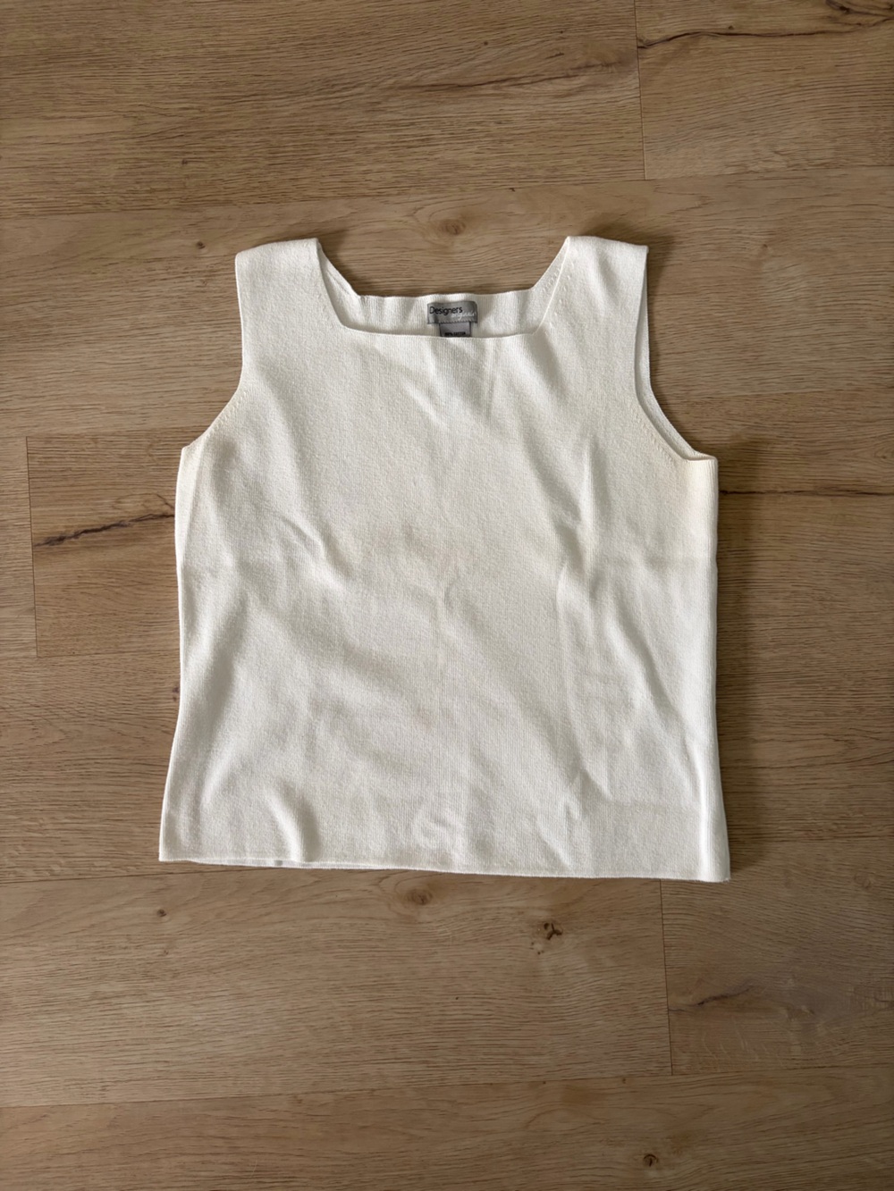 Vintage 100% Cotton - Designers Originals Cream Square Neck Tank Top